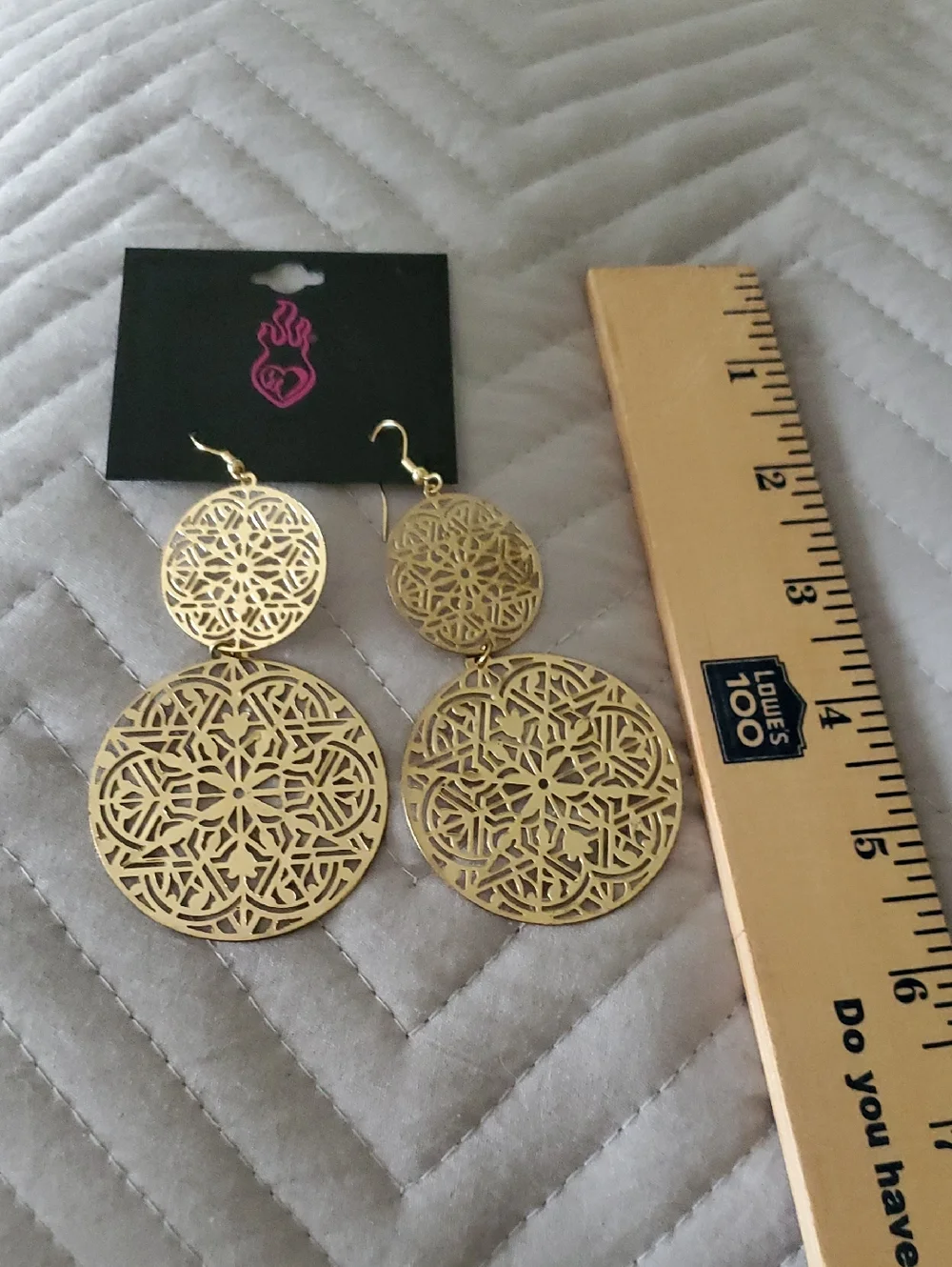 Torrid 2010's Gold Filigree Double Disc Earrings NWT